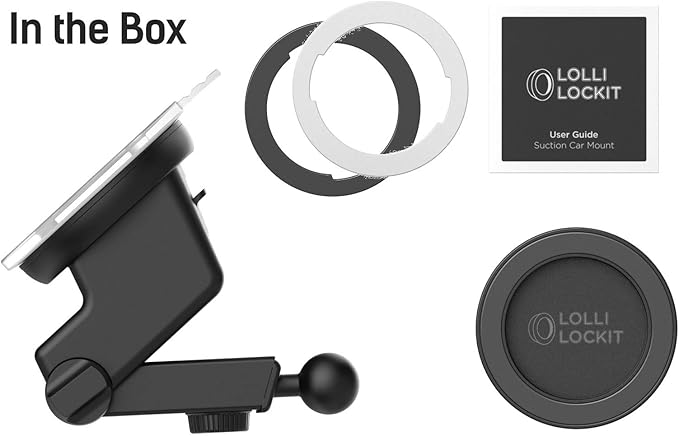 ENCASED LolliLockit Magnetic Grip Car Mount for Pop Phone Holder, Dash/Window Socket Attachment by LolliLocket (Patent Pending)