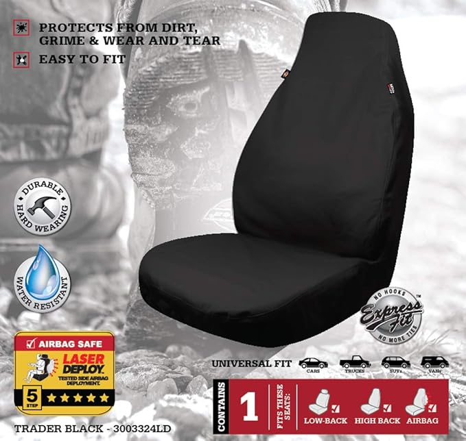 Dickies 3003324LD, Trader Black Water Resistant Seat Cover