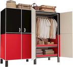 Large Portable Closets for Hanging Clothes | Heavy Duty Clothes Rack with Cover Foldable | Max Load 1000LBS Portable Wardrobe