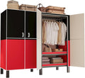 Large Portable Closets for Hanging Clothes | Heavy Duty Clothes Rack with Cover Foldable | Max Load 1000LBS Portable Wardrobe