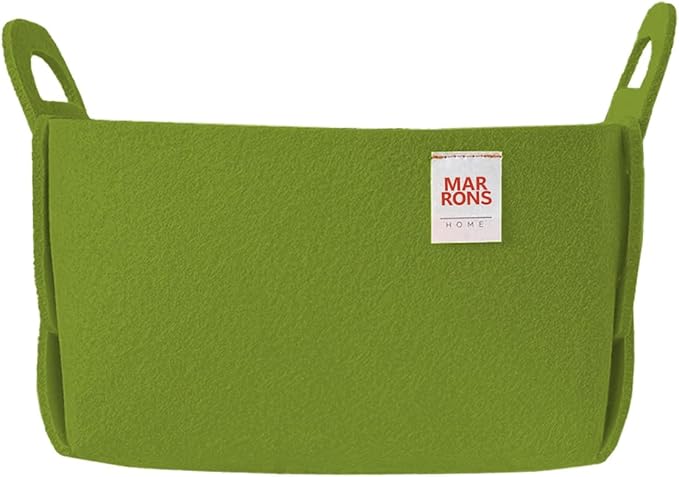 Collapsible Felt Olive Storage Bin Small 7.1"x5.1"x5.1" – Foldable Basket with Handles for Closet, Toy Storage, Laundry Room 