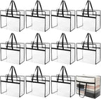 12pcs Clear Storage Bags 40L Large Plastic Blanket Storage with Zipper and Handle Closet Organizers Containers Foldable Movin