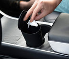 ThinSGO Silicone Trash Can with Lid - Car Cup Holder Trash Bin for Auto, Home, Office (Black)