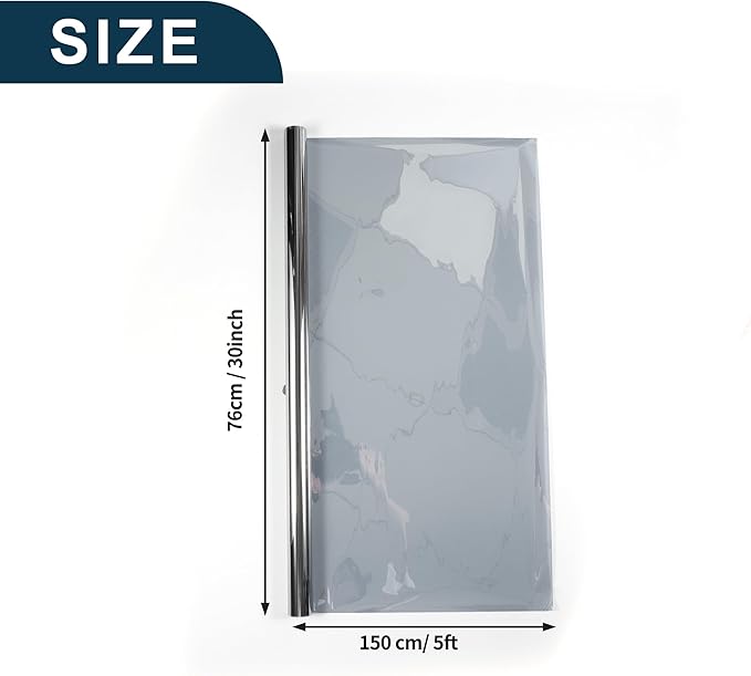 Motoforti Nano Ceramic Car Window Tint Film VLT 33% IRR 70% UVR 58% Silver Tone 5ft x 30inch Privacy Film 2mil PET 1 Pc