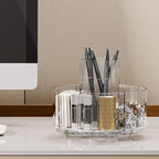 LINFIDITE 360 Rotating Makeup Organizer Clear Cosmetic Storage Holder Tray with 6 Compartment Makeup Brush Lip Gloss Organize