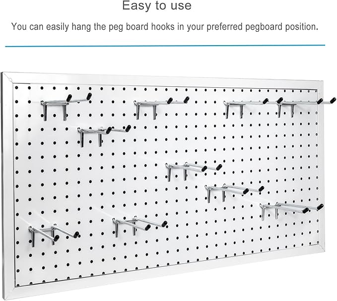 12 Pcs Peg Board Hooks, Pegboard Hooks 6 Inch, Pegboard Accessories Fit 1/4” Holes, Garage Peg Board Hook Organizers, Heavy D