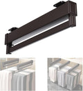 Heavy Duty Pull Out Clothes Rail, Extendable Closet Rod with 2 Sliding Tracks, Adjustable 21-60cm Clothing Hanger Rack, Suppo