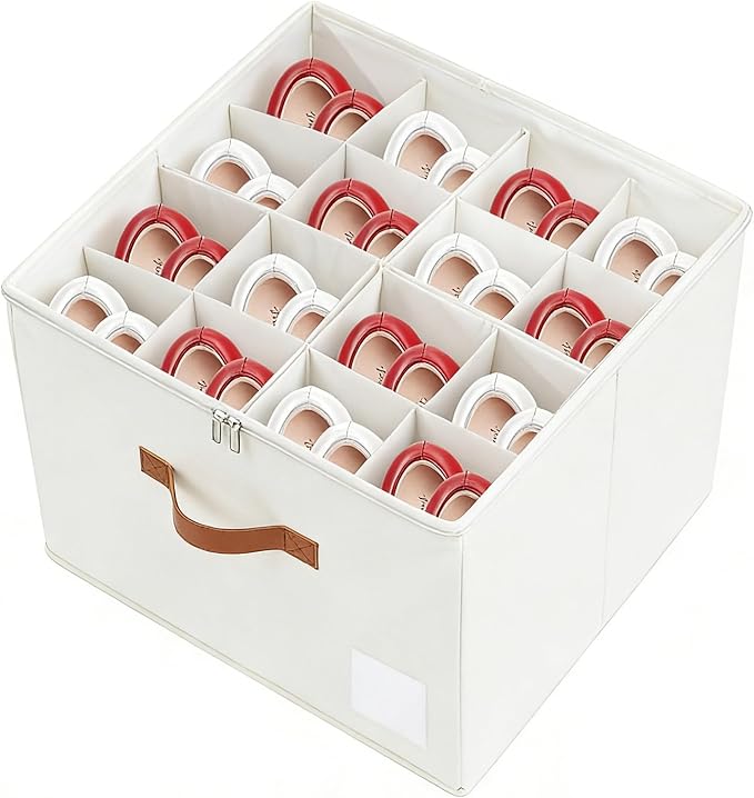 Shoe Organzier for Cloest - Fits up to 16 Pairs Shoe Storage Box,Adjustable shoe Bin with Pop-Up dividers, Space Saver shoes 
