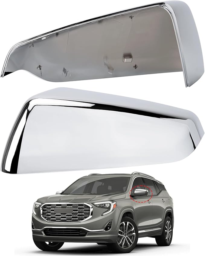 Driver Side Mirror Cover Replacement for Chevrolet Equinox 2018 2019 2020 2021 2022 2023, for GMC Terrain 2018-2023 - Left Side Mirror Covers, Rear View Mirror Cap Accessories Chrome