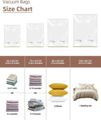 Vacuum Storage Bags for moving, Vacuum Seal Bags for Memory Foam, Latex, Clothing & Bedding, Space Saver Bags for Organizatio