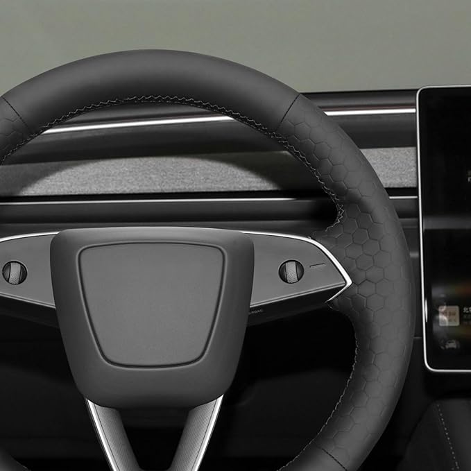 MEWANT DIY Stitching Steering Wheel Cover Wrap for Tesla Model 3 Highland 2023-2025/Model Y 2025 Highland for Tesla Model 3/Model Y Accessories