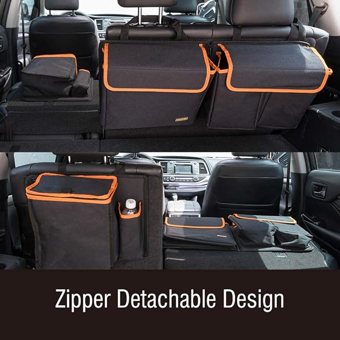 Deluxe Trunk and Backseat Organizer for Medium or large size SUVs & RVs, Detachable Storage Modules with Built-in Cooler,