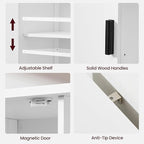 Iwell Storage Cabinet with 2 Doors and 4 Storage Shelves, Credenza Buffet Cabinet, Bathroom Cabinet for Living Room, Entryway