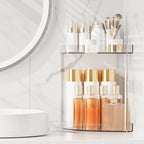 Bathroom Counter Organizer Countertop 2 Tier Storage Acrylic Corner Makeup Organizer for Makeup, Perfume, Vanity, Spice Rack,