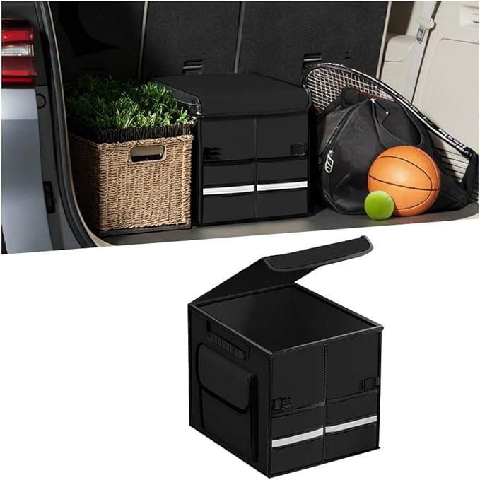 Car Trunk Organizer, Collapsible Multi Compartment Waterproof Sturdy Vehicle Trunk Container Box, Sturdy Automotive Interior S