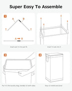 SOLEDI Laundry Hamper with Lid 100L Large & Tall Collapsible Laundry Basket, Clothes Hamper with Bag Removable Easy to Carry,