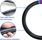 Carbon Fiber Pattern Steering Wheel Cover Sports Steering Wheel High-Grade Leather Set for X1 X3 X5 M