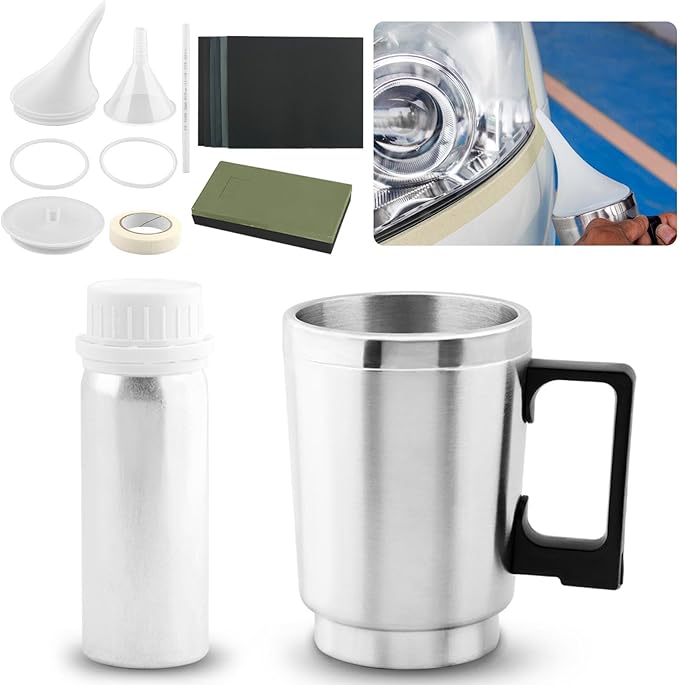 Saycker Car Headlight Restoration Kit, Auto Headlight Lens Polish Repair Kit Atomizing Cup Headlight Renovation Tool Auto Res