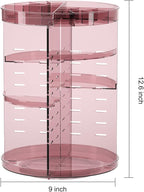 Jiavarry 360 Rotating Makeup Organizer with Lipstick Slots, 8 Adjustable Layers Spinning Skincare Organizers, Large Capacity 
