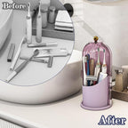 Dustproof Toothbrush Holders with Cover, Rotating Electric Toothbrush and Toothpaste Holder for Bathroom Countertop, 3 Slots 