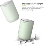 EKO Fandy 0.58 Gal/2.2L Mini Trash Can with Lid, Swing-Top Desktop Trash Can for Bathroom, Countertop, Vanity, Desk or Office, Small Garbage Bin (Sage)