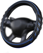 Flying Banner car Steering Wheel Cover Faux Leather Massage Universal fit 3D Honeycomb Hole Anti-Slip Sporty 15 Inches (Blue 