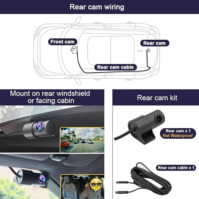 Fitcamx Front 2K Rear 1080P Dash Cam for 2021-2025 Ford F150 F250 Limited XLT XL Raptor Lariat Platinum King Ranch Tremor, OE