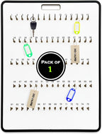 MICRO TEC Masonite Key Holder Wall Mount with 75 Spring-Lock Hooks 24" × 31-3/4" – Wall Mounted Key Organizer Board with Meta