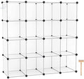 C&AHOME Cube Storage Organizer, 16-Cube Shelves Units, Plastic Storage Cubes, DIY Closet Organizer, Modular Closet Storage Sh