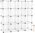 C&AHOME Cube Storage Organizer, 16-Cube Shelves Units, Plastic Storage Cubes, DIY Closet Organizer, Modular Closet Storage Sh