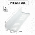 Therwen 4 Pack Magnetic Pegboard Shelves Wall Organizer Metal Pegboard Shelf Steel Tray Accessories Organizing Tools for Craf