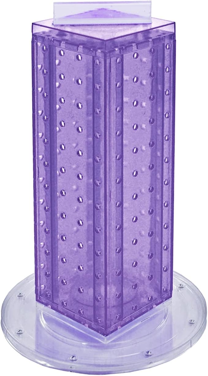 Azar Displays 700220-PUR Purple Pegboard Interlocking Counter Unit 4" x 13"On 9" Diameter Base