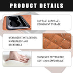 Car Center Console Armrest Pillow, Waterproof Car Armrest Cover Cushion with Cup and Phone Holder, Memory Foam Arm Rest Box Protector for Most Vehicles, Car Accessories (Brown)