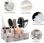 GFWARE Marble Hair Tool Organizer - Bathroom Vanity Storage for Hot Tools, Hair Dryer, Curling Iron, Flat Iron & Straightener