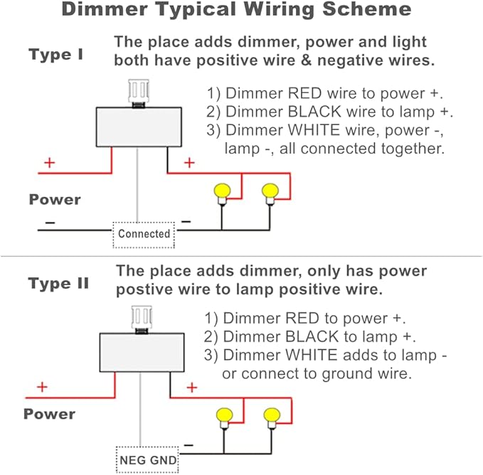 Acegoo 12V Dimmer Switch, RV Light Dimmer High Side PWM Dimming Switch for Boat Camper Trailer Van Truck Cars, Works with LED Light Fixture, Halogen, Incandescent, Strip Lights