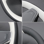MEWANT Hand Stitched Tesla Model S(O-Shaped) Steering Wheel Cover Wrap for Tesla Model S 2021-2023 / Model X 2021-2023 Steering Wheel Accessories