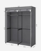 SONGMICS Closet Wardrobe, Portable Closet for Bedroom, Clothes Rail with Non-Woven Fabric Cover, Clothes Storage Organizer, 5