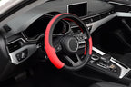 LABBYWAY Steering Wheel Cover, Universal Fit 15 Inch Microfiber Leather Car Wheel Protector, Anti-Slip, Red