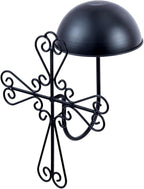 MyGift 2 Pcs Vintage Hat Holder Rack Wall Mount, Large Brim Hat Organizer Storage, Hanging Helmet Wig Display Dome, Scrollwor