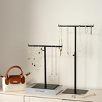 Purse Display Stand Jewelry Towers - 2 Pack Purse Stand Handbag Bag Display Black Tabletop Stainless Steel Hook Hanging Jewel