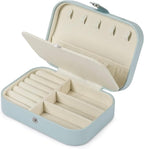 Travel Jewelry Box, PU leather Small Jewelry Organizer For Female Girls, double layer portable mini travel case for storing e