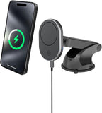 MagSafe Wireless Car Charger Suction Cup Mount for Compatible with iPhone 14/15/16/17/Galax (Version 2.0) 360° Rotation, Canadian Company Magnetic Car Phone Holder Charger, Car Gifts for Men/Women