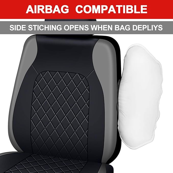 AUTOFAN Premium Universal Pu Leather Car Seat Covers - Front Seats, Airbag Safe, Water-Resistant Durable Vinyl, Fits 95% of C