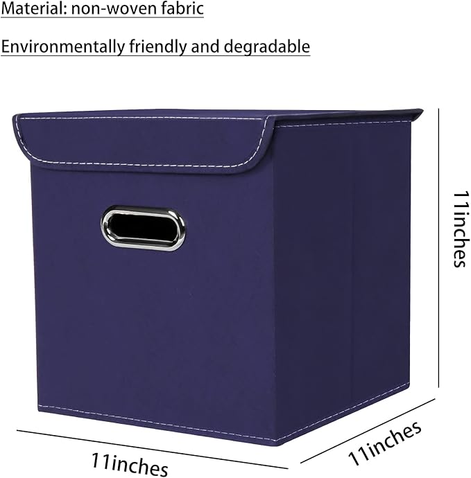 Closet Organizers Fabric Storage Bins With Lids Collapsible Cube Storages Organizer Basket With Handles,Storage Boxes for Clo