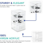 Huang Acrylic Clear Stackable Upright 3-Drawer Organizer, Makeup Jewelry Accessories Cosmetic Countertop Storage Display 3.5 