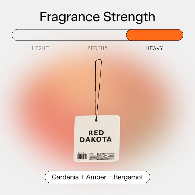 DedCool Air Freshener | Red Dakota | Hanging Odor Eliminator for Cars, Closets & Drawers | Clementine, Gardenia, Woods, Amber