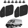 KUST 4-Pack Window Sun Shade for 2014-2025 Dodge RAM ProMaster 1500 2500 3500, Interior Accessories Cargo Van Sunshade Full Coverage Window Shades Silver & Black, Sun Shield Blocks UV Rays Heat