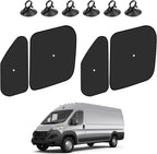 KUST 4-Pack Window Sun Shade for 2014-2025 Dodge RAM ProMaster 1500 2500 3500, Interior Accessories Cargo Van Sunshade Full Coverage Window Shades Silver & Black, Sun Shield Blocks UV Rays Heat