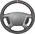MEWANT Hand Stitch Steering Wheel Cover for Chevy Silverado 1500 2500 Suburban Tahoe Black Athsuede Steering Wheel Wrap
