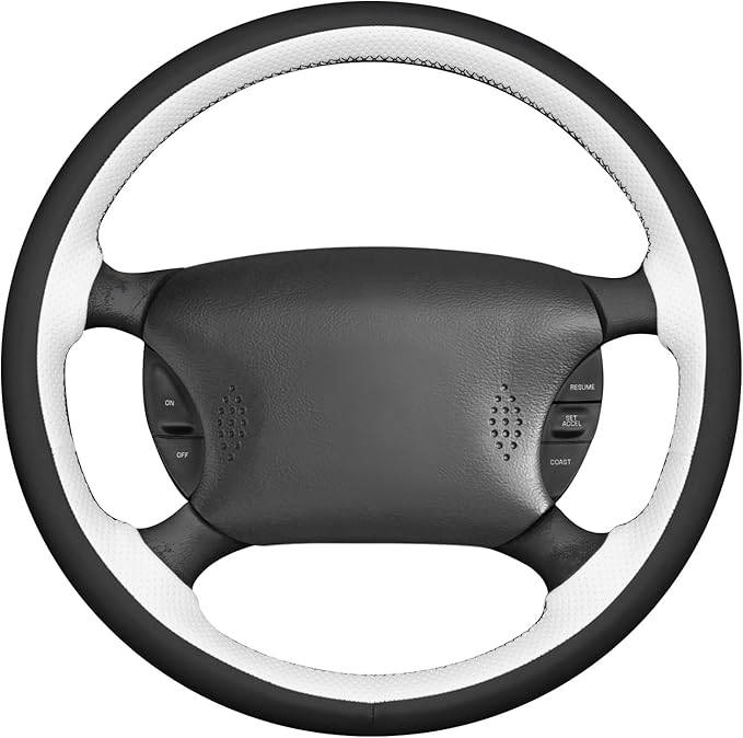 MEWANT Hand Sewn 3D Style Steering Wheel Cover Wrap for Ford Mustang 1994-2004 Steering Wheel Accessories for Ford Mustang 1994-2004